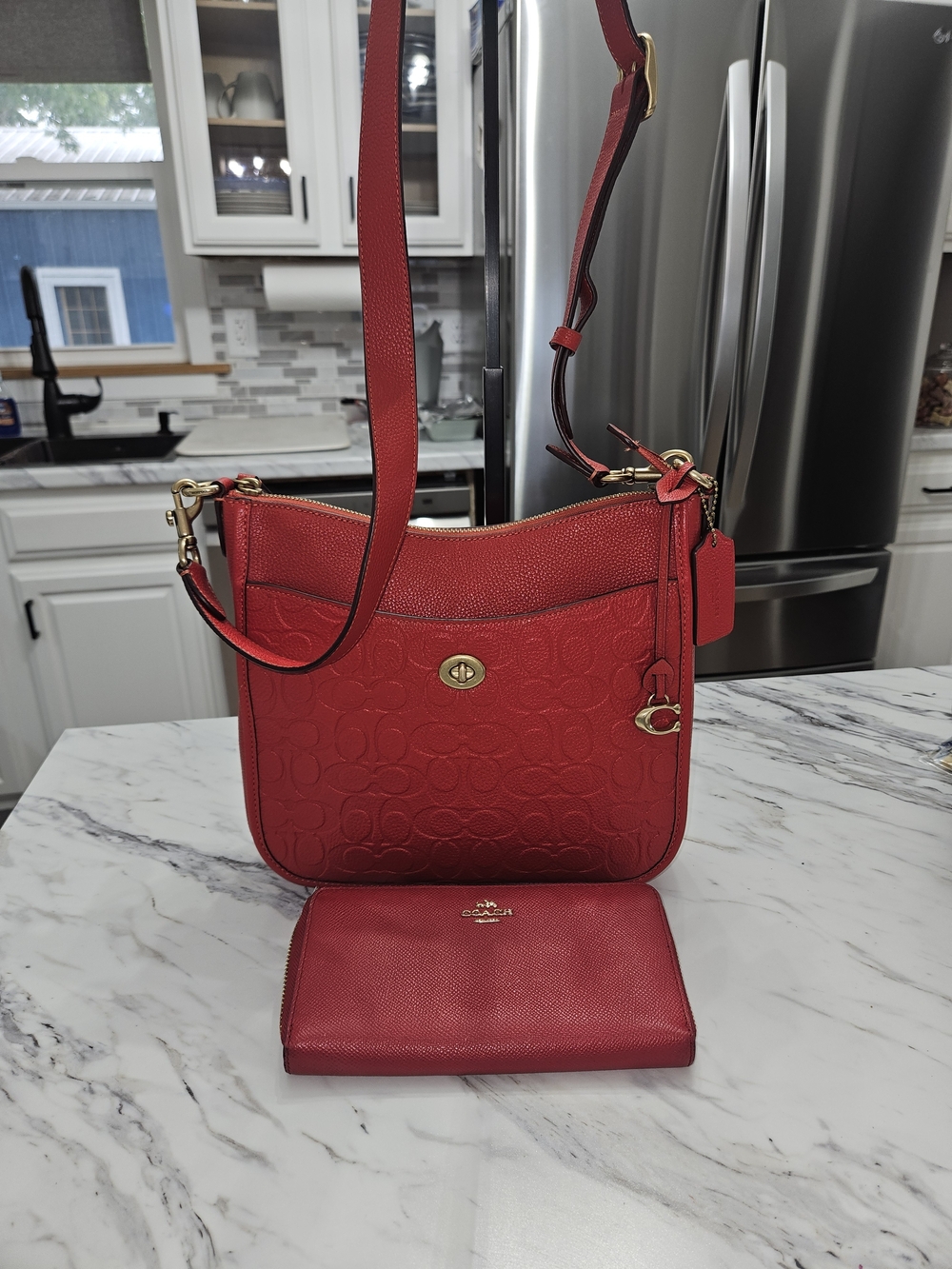Coach Enbosser Signature Crossbody Bag with Wallet